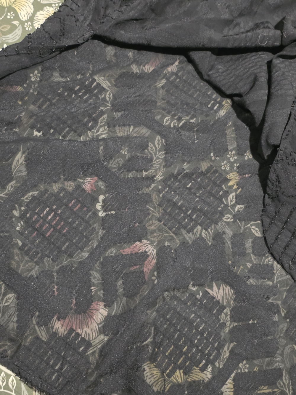 Cupio Black Sheer Textured Tunic Top, Long Sleeves With Buttons. - Picture 12 of 12